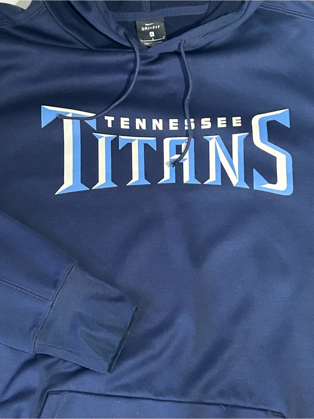 Nike Tennessee Titans Dri Fit Pullover Hoodie Men'sβ XL Navy Blue Sweatshirt - Picture 2 of 6